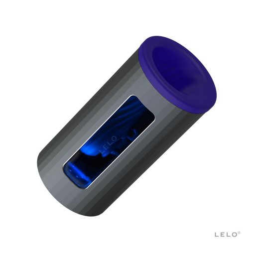 A black and blue Lelo F1S V2X Masturbator (Blue) with a blue lid.