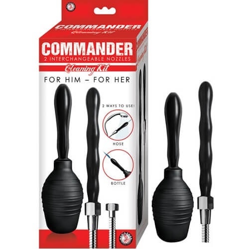 Commander Anal Douche Set with Shower Attachment for those seeking a thorough cleansing experience.
