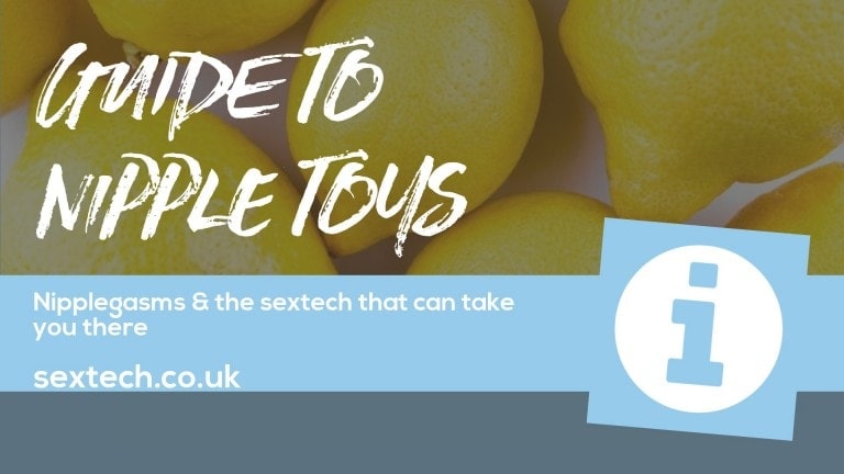 Nipplegasms & the sex tech that can take you there Close-up of vibrant yellow lemons with overlay text promoting nipplegasms and sex tech solutions for enhanced pleasure, highlighting innovative adult toys and sensations.
