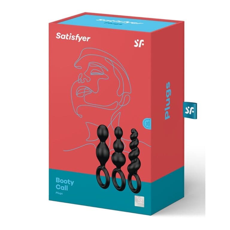 Satisfyer Booty Call Set Of 3 Black Anal Plugs Butt Plug Kits Silicone detail