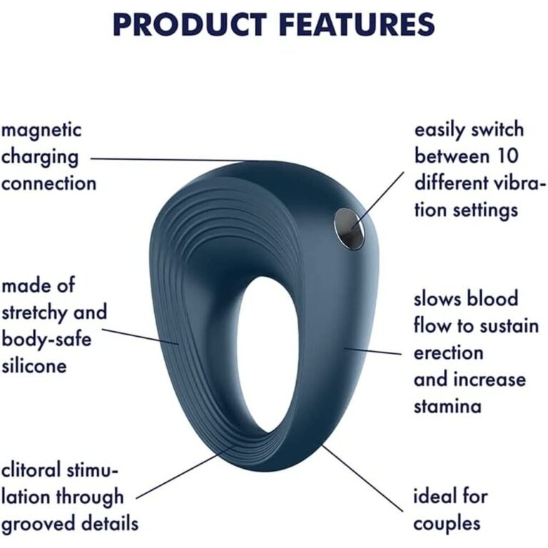 An advanced sextech vibrating ring designed for enhanced intimacy, featuring multiple vibration settings, body-safe silicone, and easy switch controls to boost pleasure and stamina.