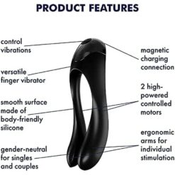 Satisfyer Candy Cane Finger Vibrator Black 004136x3