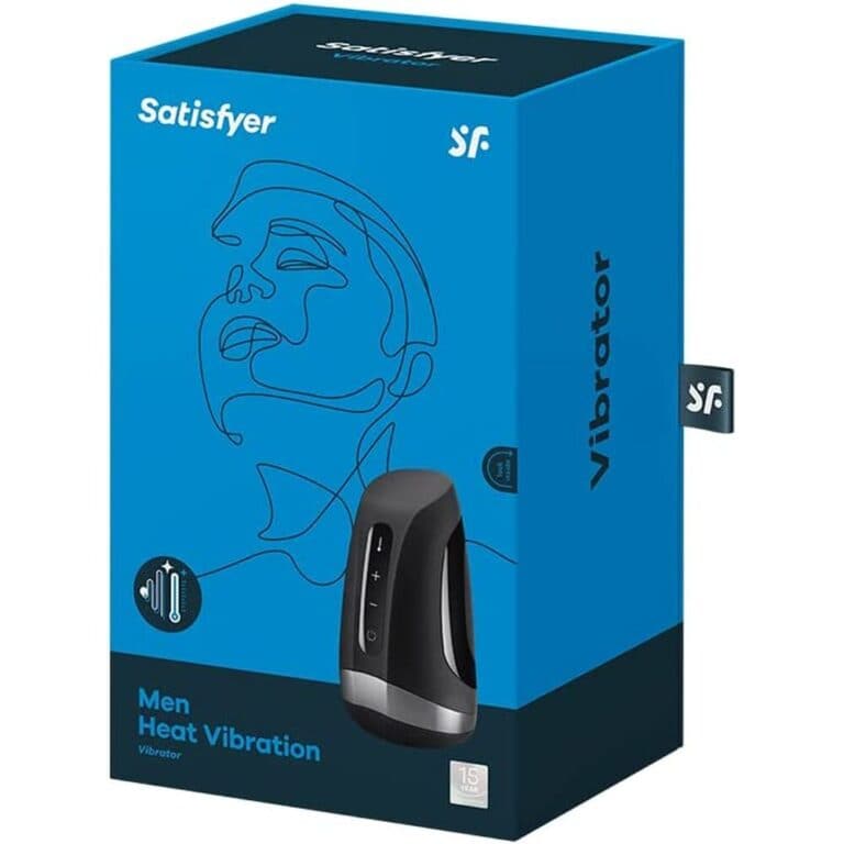 Satisfyer Men Heat And Vibration Masturbator Vibrating and Stroking Black Silicone detail