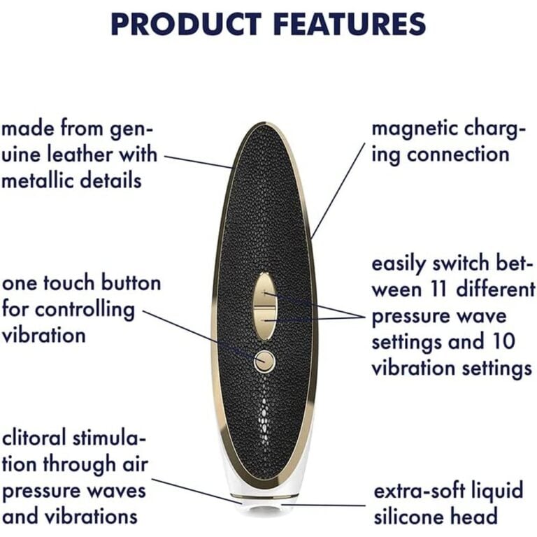 Satisfyer Luxury Haute Couture Clitoral Massager Gold Leather detail