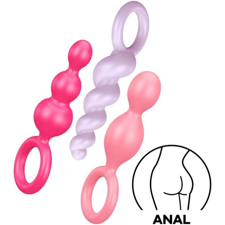 Enhanced anal pleasure with silicone anal beads for adults.