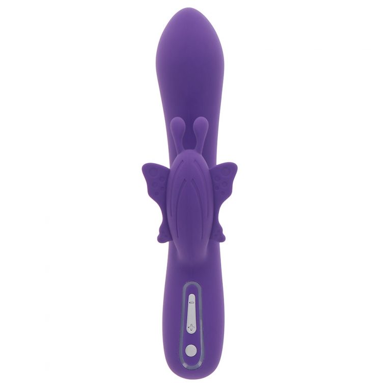 Vibrating rabbit vibrator with butterfly design, ideal for clitoral and G-spot stimulation, made from body-safe silicone, waterproof, and featuring multiple speed settings for enhanced pleasure.