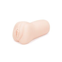 Realistic flesh-toned male masturbator with detailed opening, soft silicone texture, designed for adult sexual pleasure, compact and discreet for private use.