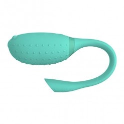 Close-up of the Magic Motion Fugu Green Clitoral Vibe showcasing texture