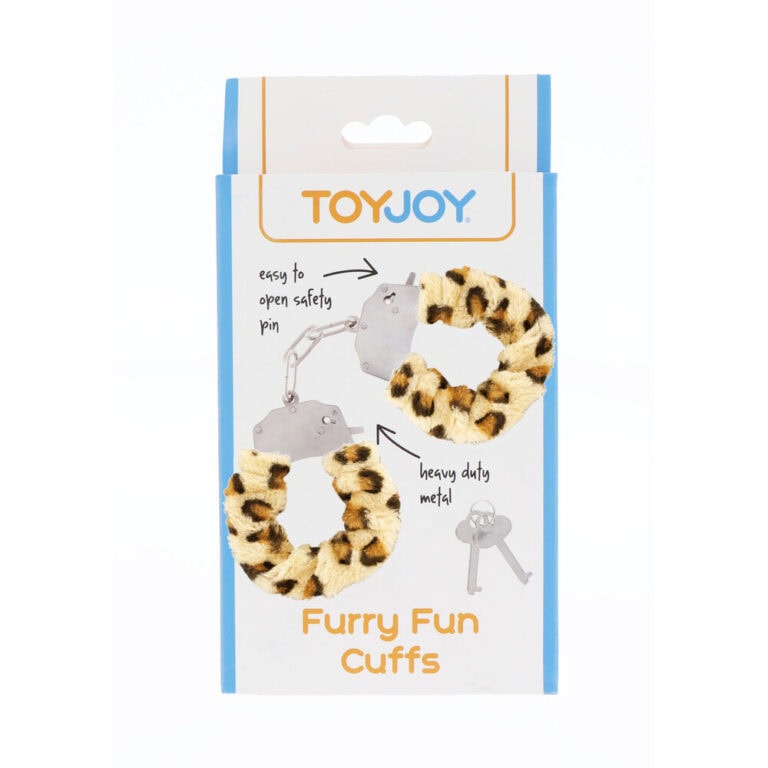Furry Fun Cuffs - ToyJoy furry handcuffs with heavy-duty metal and easy-open safety pin, designed for adult pleasure and playful intimacy, perfect for adding fun to your intimate moments.