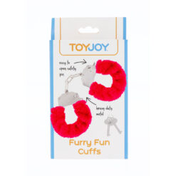 Alternative view of ToyJoy Furry Fun Wrist Cuffs Red