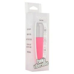 ToyJoy Funky Viberette Mini Vibrator Pink - Image of the vibrator in a hand for size comparison.