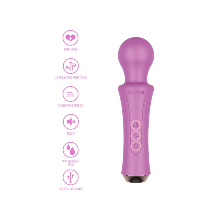 Xocoon The Personal Wand Purple Magic Wands Pink Silicone detail