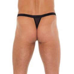 Alternative view of Mens Black GString With Red Pouch