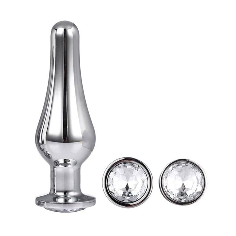 High-quality silver-toned pleasure enhancer with two matching crystal-studded accessories, designed for intimate pleasure and stimulation. Perfect for enhancing sexual experiences and exploring new se.