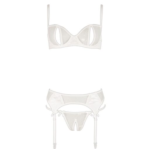 A white lingerie set on a white background.