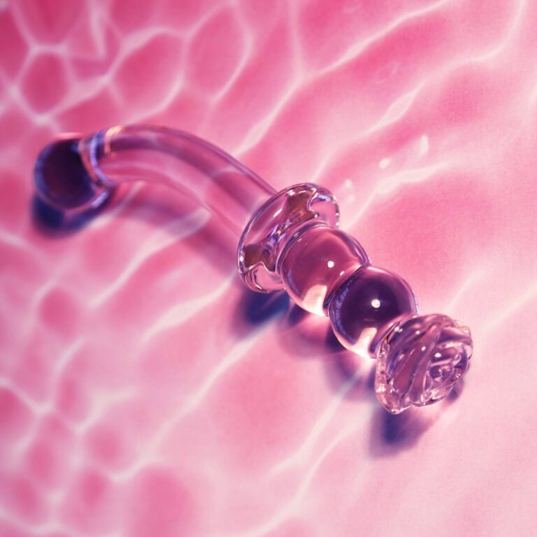 Glaze Glass Rosebud GSpot Dildo Pink detail