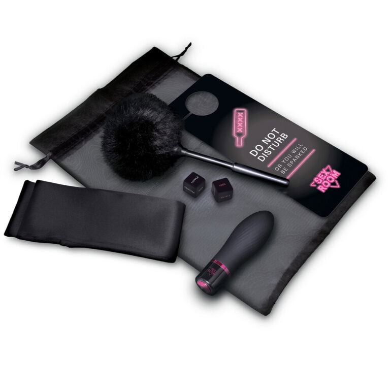 Discreet adult toy set featuring a remote-controlled vibrator, fluffy feather tickler, and accessories for intimate pleasure, designed for enhanced sexual experiences and privacy.