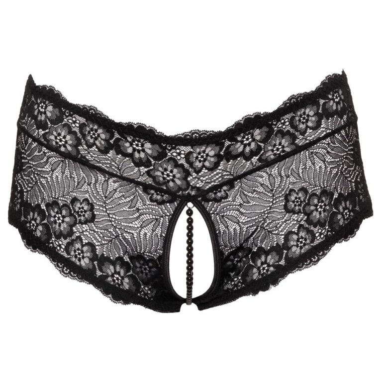 Elegant black lace erotic panties with floral pattern, designed for intimacy and sensual pleasure, perfect for enhancing romantic experiences and exploring personal desires.