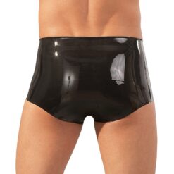 Alternative view of LateX Boxers With Penis Sleeve Black
