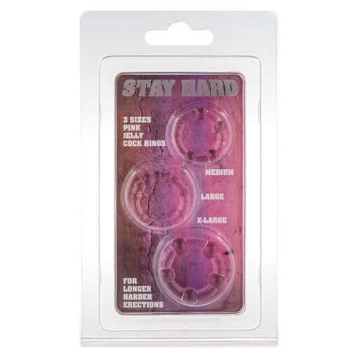 Stay hard ring set - pink.