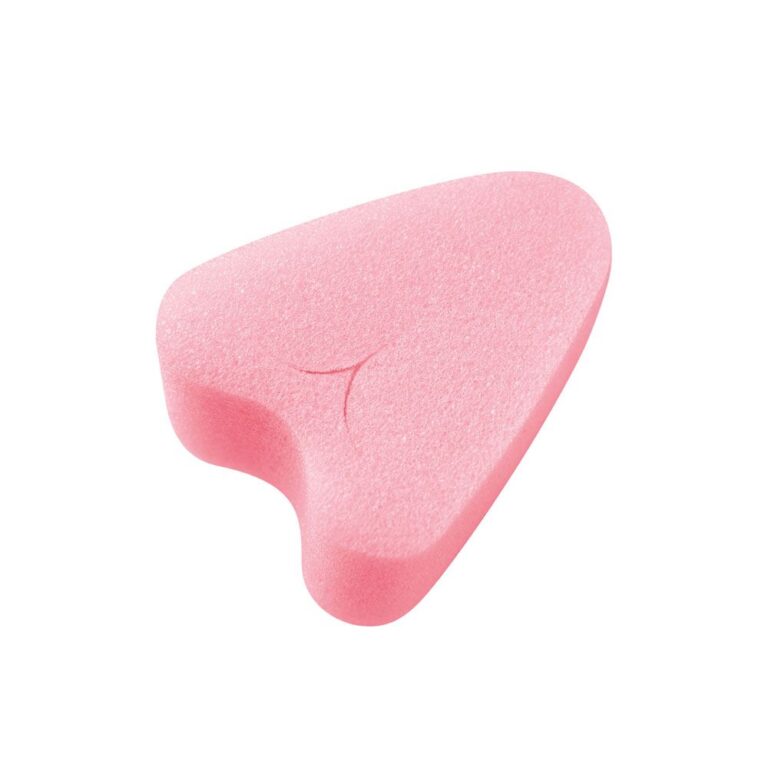 Heart-shaped pink foam massage tool for intimate wellness and pleasure enhancement. Perfect for sensual massage, relaxation, and enhancing intimacy experiences with a soft, skin-friendly texture.