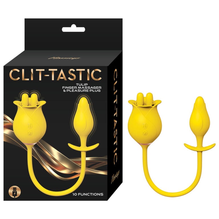 An SEO-friendly ALT tag for the Clit-Tastic Tulip Finger Massager and Pleasure Plug, highlighting its use for intimate pleasure and stimulation.