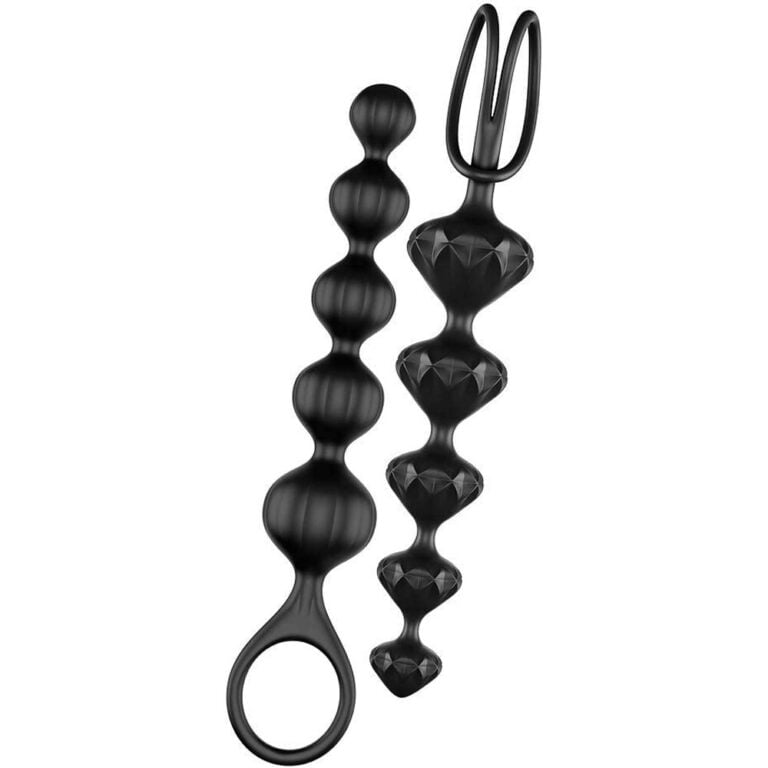 Satisfyer Set Of 2 Anal Beads Black Silicone