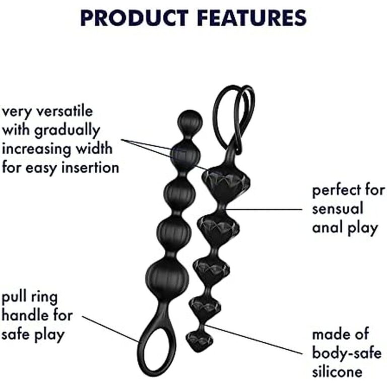 Satisfyer Set Of 2 Anal Beads Black Silicone detail