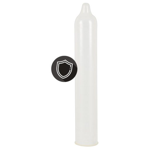 A white plastic vaginal syringe with a shield on it.