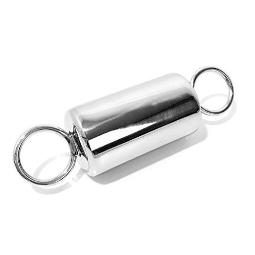 A stainless steel tube with a ring on it.
