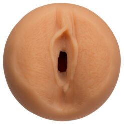 Doc Johnson Blair Williams Main Squeeze Masturbator Realistic female genital silicone toy with detailed vulva and skin texture for adult pleasure and intimacy enhancement.