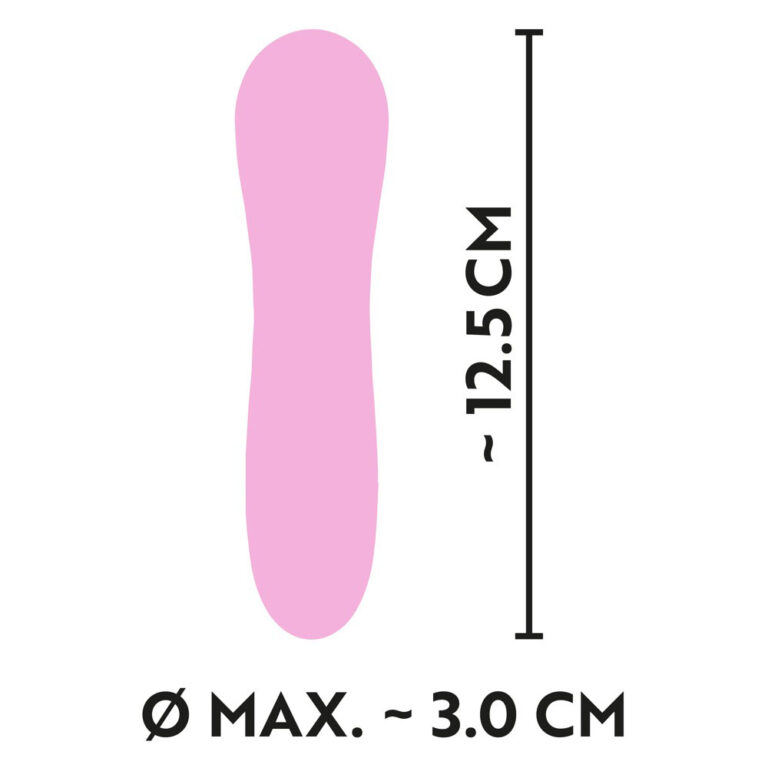 Vibrator toy for adult pleasure, intimacy, and sexual wellness, featuring a sleek pink design, 12.5cm length, and 3cm maximum diameter, ideal for personal use and enhancing sexual experiences.