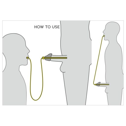 A diagram showing how to use a breathing tube.