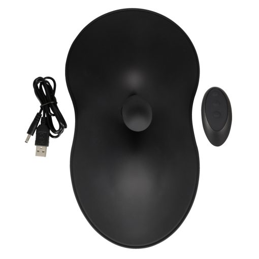 A black mouse with a usb cord attached to it.
