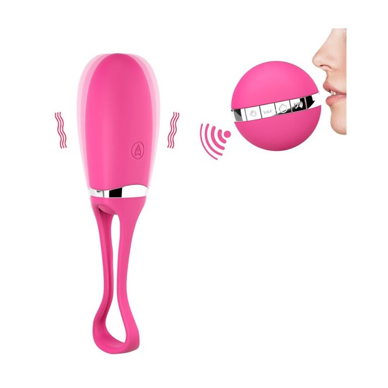 A pink remote-controlled vibrator with wireless connectivity, designed for intimate pleasure. Features adjustable settings, ergonomic shape, and discreet operation, ideal for enhancing sexual experien.