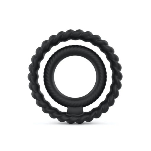 A black ring on a white background.