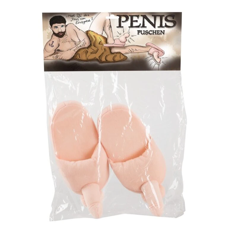 Realistic penis-shaped slippers for adult intimate fun and novelty gift ideas. Made from soft, skin-like material, these penis slippers provide a humorous and stimulating experience for personal or co.