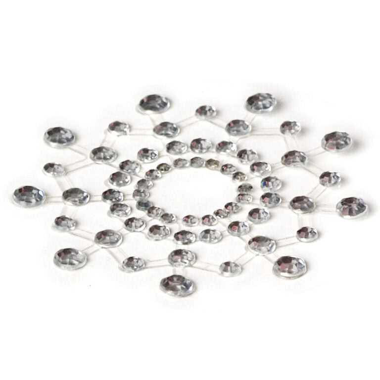 Elegant crystal rhinestones arranged in a spiral pattern, perfect for enhancing fashion accessories, clothing, or home decor with a touch of glamour and sparkle.