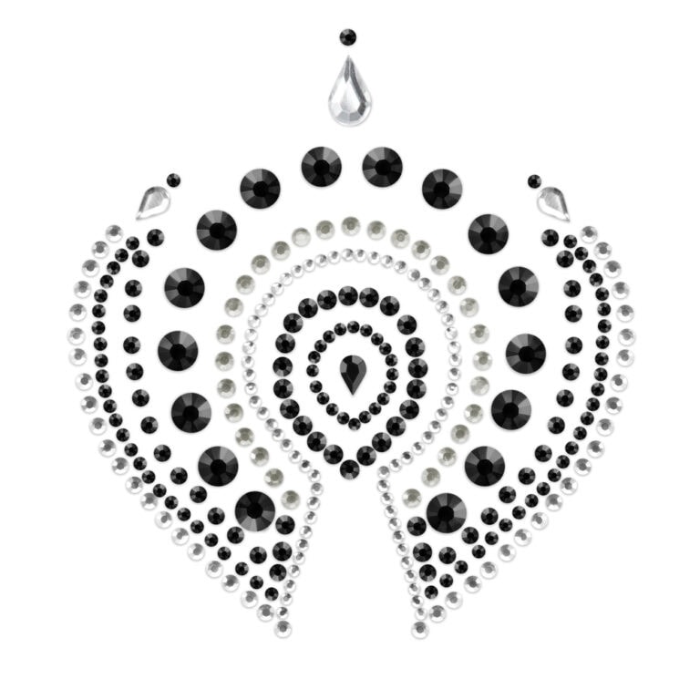 Rhinestone jewelry featuring black and clear crystals, ideal for adult accessories and intimate products. Enhances luxury, style, and sophistication, making it perfect for the adult lifestyle market.