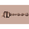 Illustration of a brown, ornate wand with a spherical handle detail.