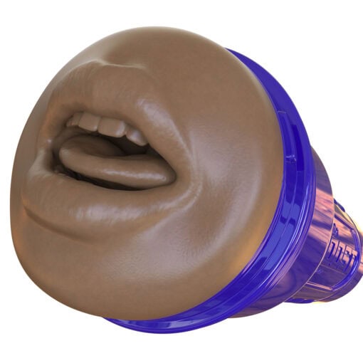 3d rendering of a surreal object combining human lips with a screw cap.