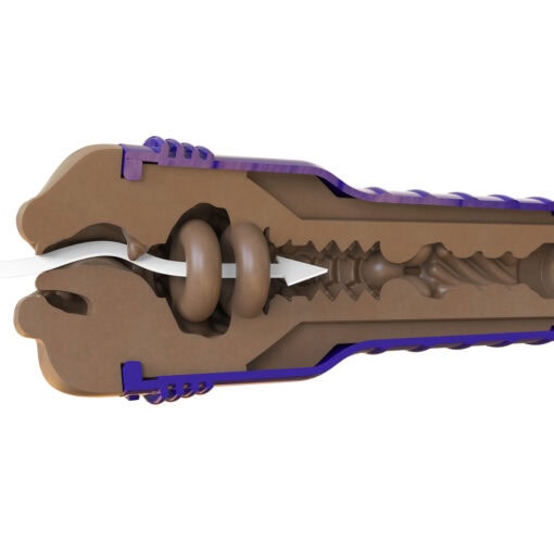 A 3d cross-section illustration of a mechanical pencil internals showing the lead advance mechanism.