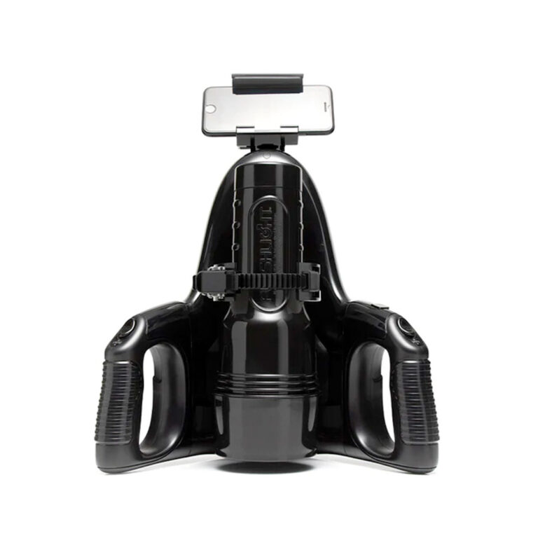 An advanced adult pleasure device designed for enhanced intimacy and satisfaction, featuring sleek black and silver ergonomic design, perfect for modern pleasure technology.