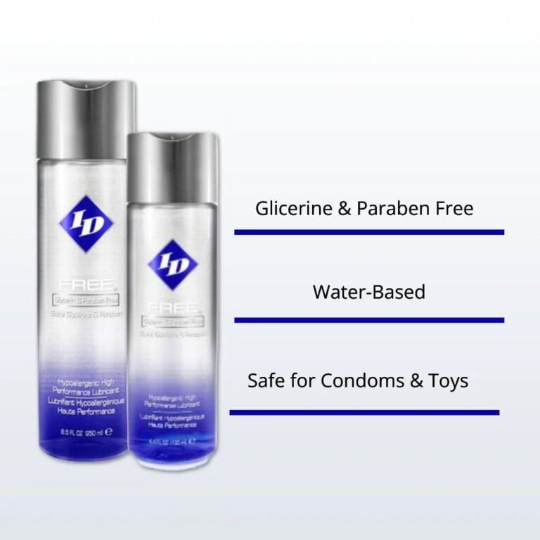 High-quality, water-based lubricant free from parabens and glycerine, designed for safe use with condoms and toys, ensuring smooth, hypoallergenic intimacy experiences.