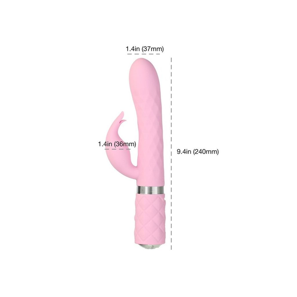 Pillow Talk Lively Rabbit Vibrator Pink - side view