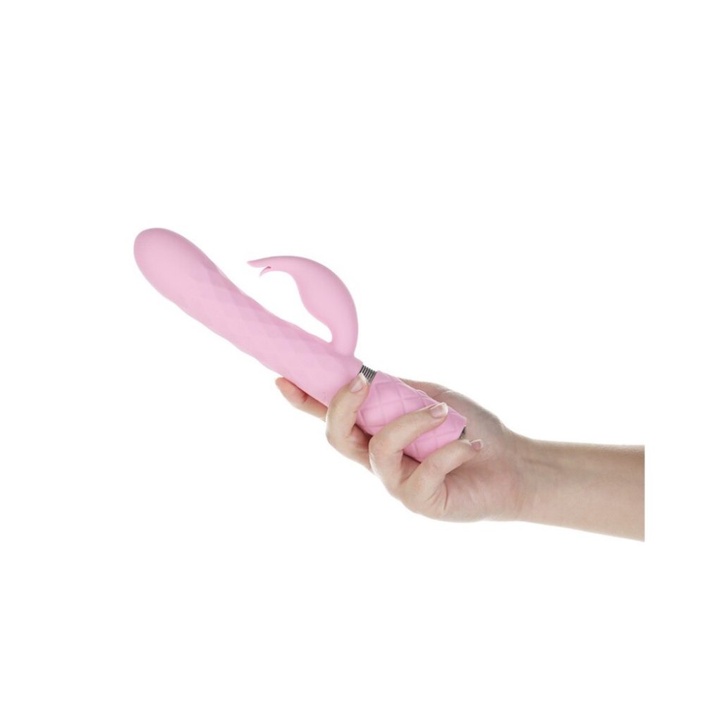 Pillow Talk Lively Rabbit Vibrator Pink - packaging display