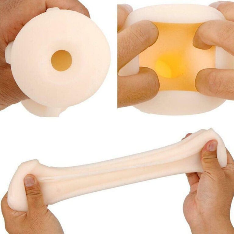 Realistic silicone sex toy designed for adult pleasure, featuring a soft, flexible texture and detailed internal structure for enhanced sensation and satisfaction.