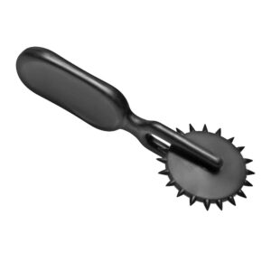 A black spatula on a white background.