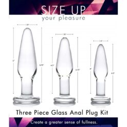 Alternative view of XR Dosha 3 Piece Glass Anal Plug Kit