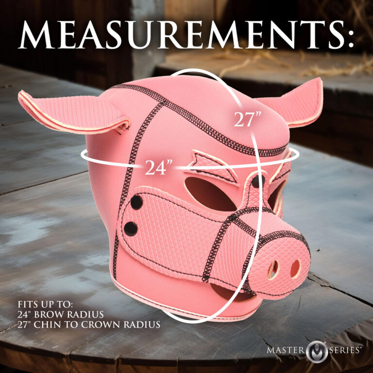 Fun pig mask for adults, perfect for costume parties and themed events, featuring adjustable measurements for a comfortable fit. Made from durable materials, this mask adds a playful touch to any cost.